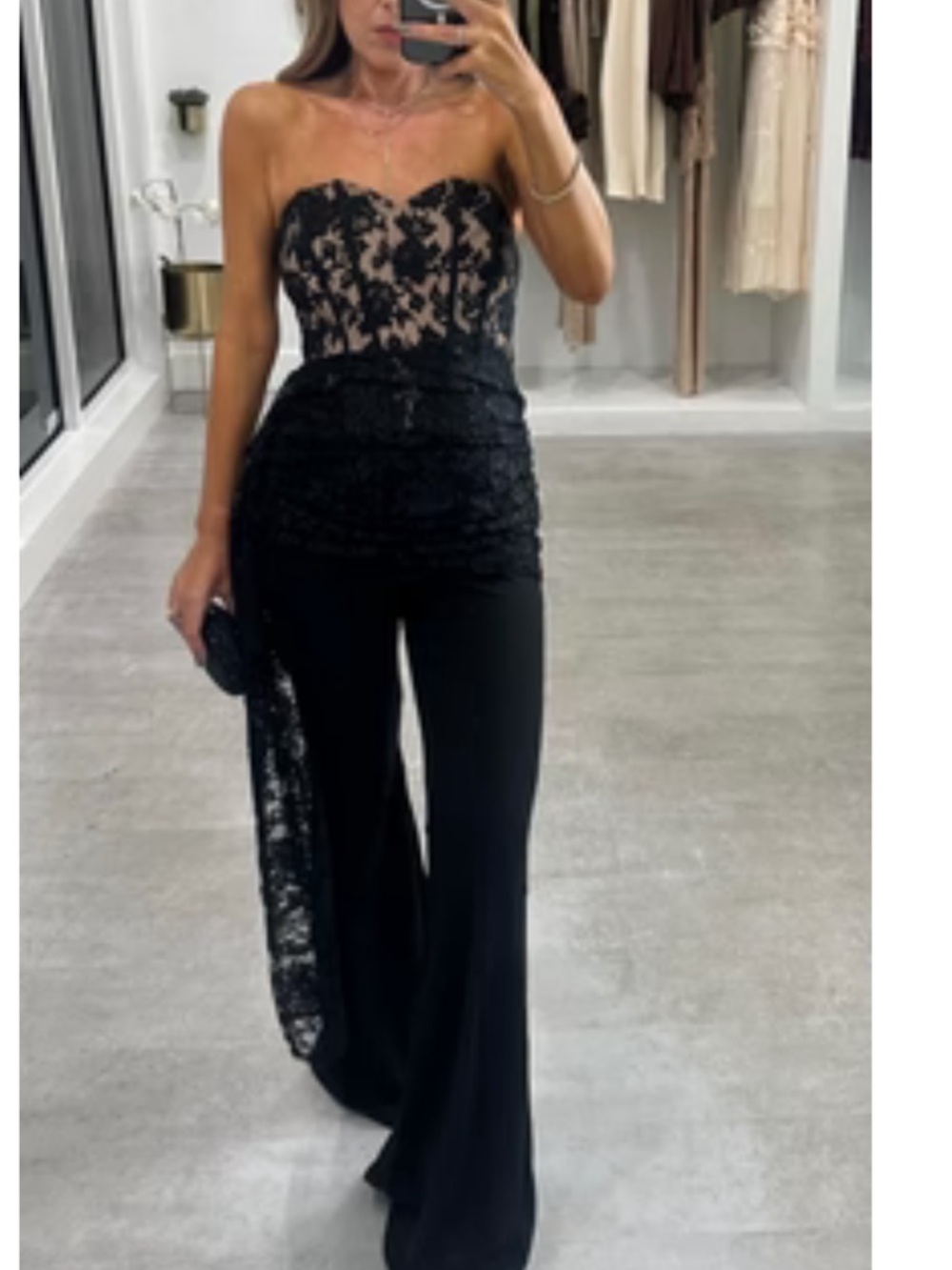 Strapless Black Lace Jumpsuit